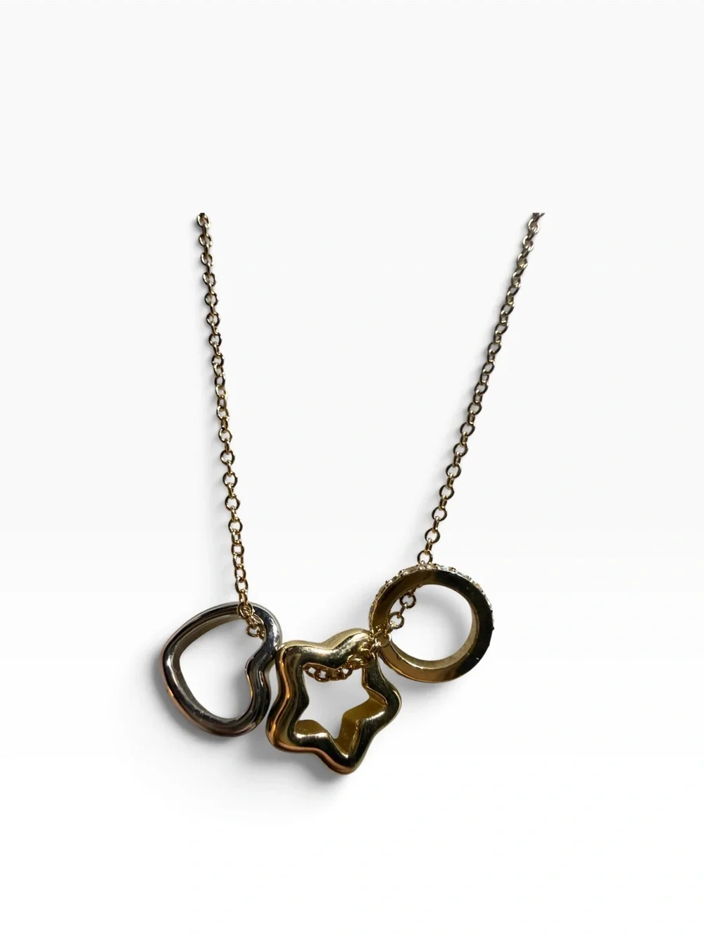 Coach Star Heart Rondell Necklace Gold Silver Crystal CY095